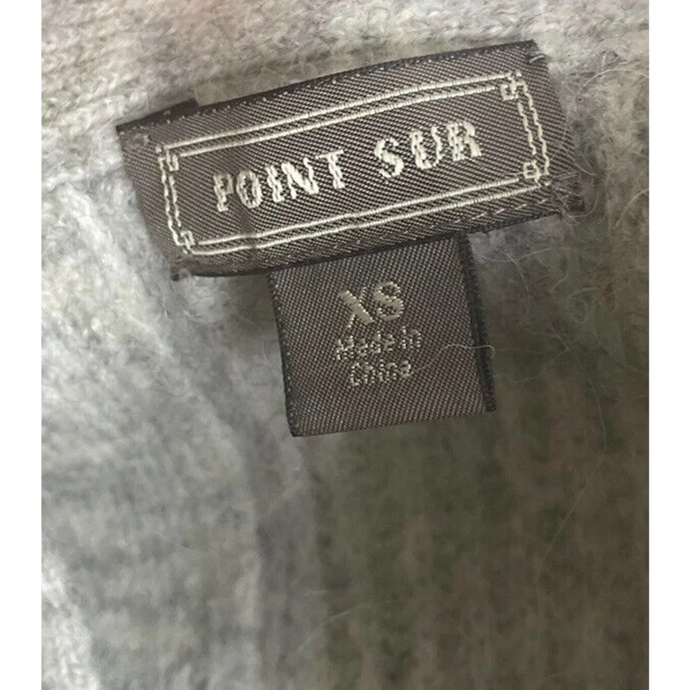 J Crew Point Sur Gray Ribbed Sweater Back Buttons‎ Womens XS Oversized Alpaca